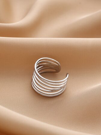1pc Minimalist Stainless Steel Cast Ring, Fashion