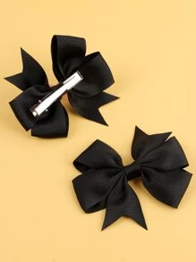 2 pezzi Mollette per capelli con fiocco in tessuto jacquard nero per la Festa della Mamma, mollette per capelli a forma di alligatore, accessori per capelli di moda adatti per ragazze, bambini, migliori amici, viaggi primaverili/estivi, matrimoni, regali per feste - nero - Visualizzare 6