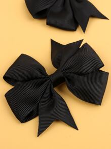 2 pezzi Mollette per capelli con fiocco in tessuto jacquard nero per la Festa della Mamma, mollette per capelli a forma di alligatore, accessori per capelli di moda adatti per ragazze, bambini, migliori amici, viaggi primaverili/estivi, matrimoni, regali per feste - nero - Visualizzare 4