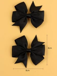 2 pezzi Mollette per capelli con fiocco in tessuto jacquard nero per la Festa della Mamma, mollette per capelli a forma di alligatore, accessori per capelli di moda adatti per ragazze, bambini, migliori amici, viaggi primaverili/estivi, matrimoni, regali per feste - nero - Visualizzare 5