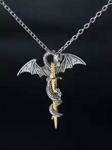 Những người đàn ông thời trang và được ưa chuộng Phương Tây Dragon & Sword Mặt dây chuyền vòng cổ hợp kim để làm quà tặng trang sức và cho một vẻ ngoài sành điệu - Nhiều màu - Xem 1