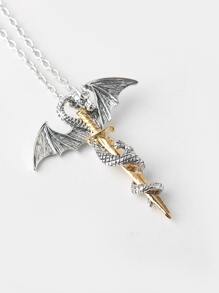 Những người đàn ông thời trang và được ưa chuộng Phương Tây Dragon & Sword Mặt dây chuyền vòng cổ hợp kim để làm quà tặng trang sức và cho một vẻ ngoài sành điệu - Nhiều màu - Xem 2