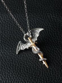 Những người đàn ông thời trang và được ưa chuộng Phương Tây Dragon & Sword Mặt dây chuyền vòng cổ hợp kim để làm quà tặng trang sức và cho một vẻ ngoài sành điệu - Nhiều màu - Xem 3