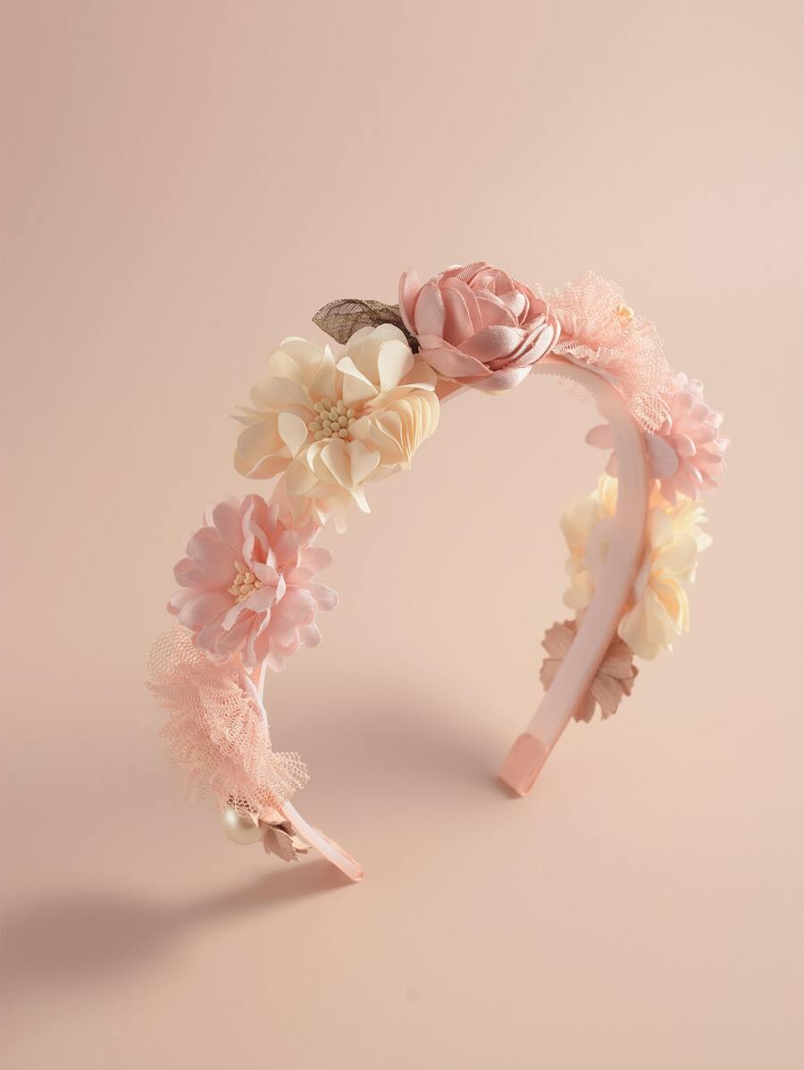 Niñas Aro de pelo con diseño de flor - Rosa - Ver 1