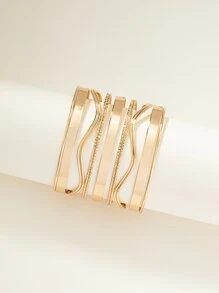 鏤空手鐲 - 金黃色 - 查看 2