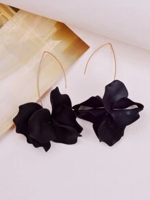 Pendientes colgantes con flor para el Día de San Valentín - Negro - Ver 2
