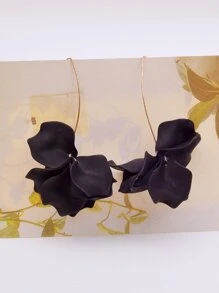 Pendientes colgantes con flor para el Día de San Valentín - Negro - Ver 3