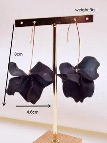 Pendientes colgantes con flor para el Día de San Valentín - Negro - Ver 5
