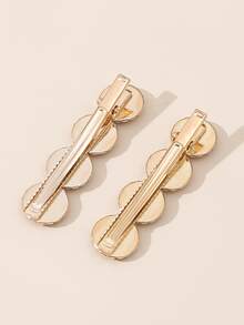 4入組小女童圓形裝飾髮夾 - 彩色 - 查看 3