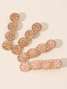 4入組小女童圓形裝飾髮夾 - 彩色 - 查看 4