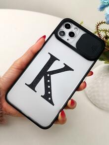 字母圖案手機外殼帶滑動相機蓋 - 彩色 - 查看 2