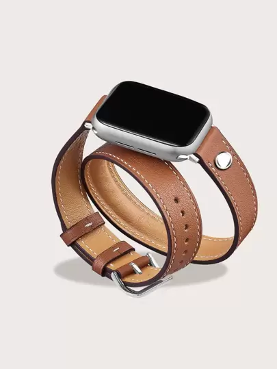 1 件棕色皮革表带，适合手腕，适合 Ultra 3/2/1 系列、SE、S10/S11/S9/S8/S7/S6/S5/S4/S3/S2/S1，38 毫米、40 毫米、41 毫米、42 毫米、44 毫米、45 毫米、46 毫米-49 毫米，适合年轻女性的时尚礼物，智能手表配件兼容 表带