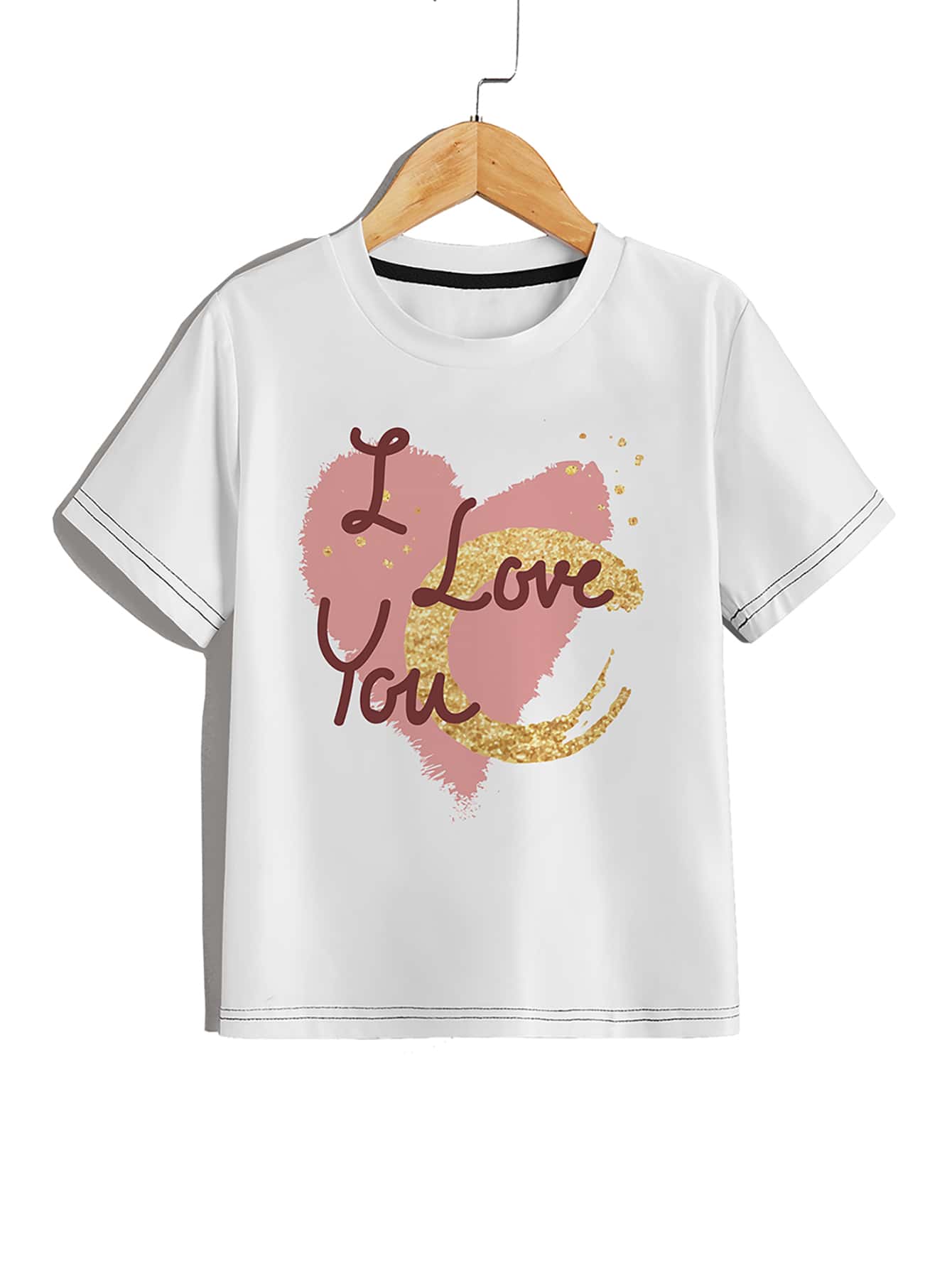 Boys Slogan And Heart Print Tee - White - View 1