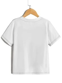 Boys Slogan And Heart Print Tee - White - View 2