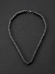 Men Bike Chain Design Necklace - Black - View 3