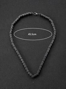 Men Bike Chain Design Necklace - Black - View 4