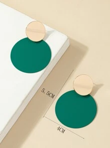 圓形耳墜 - 綠色 - 查看 5