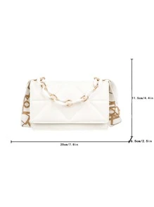 Túi đeo chéo Nữ Kẻ sọc Có thể điều chỉnh được Chuỗi - trắng - Xem 3