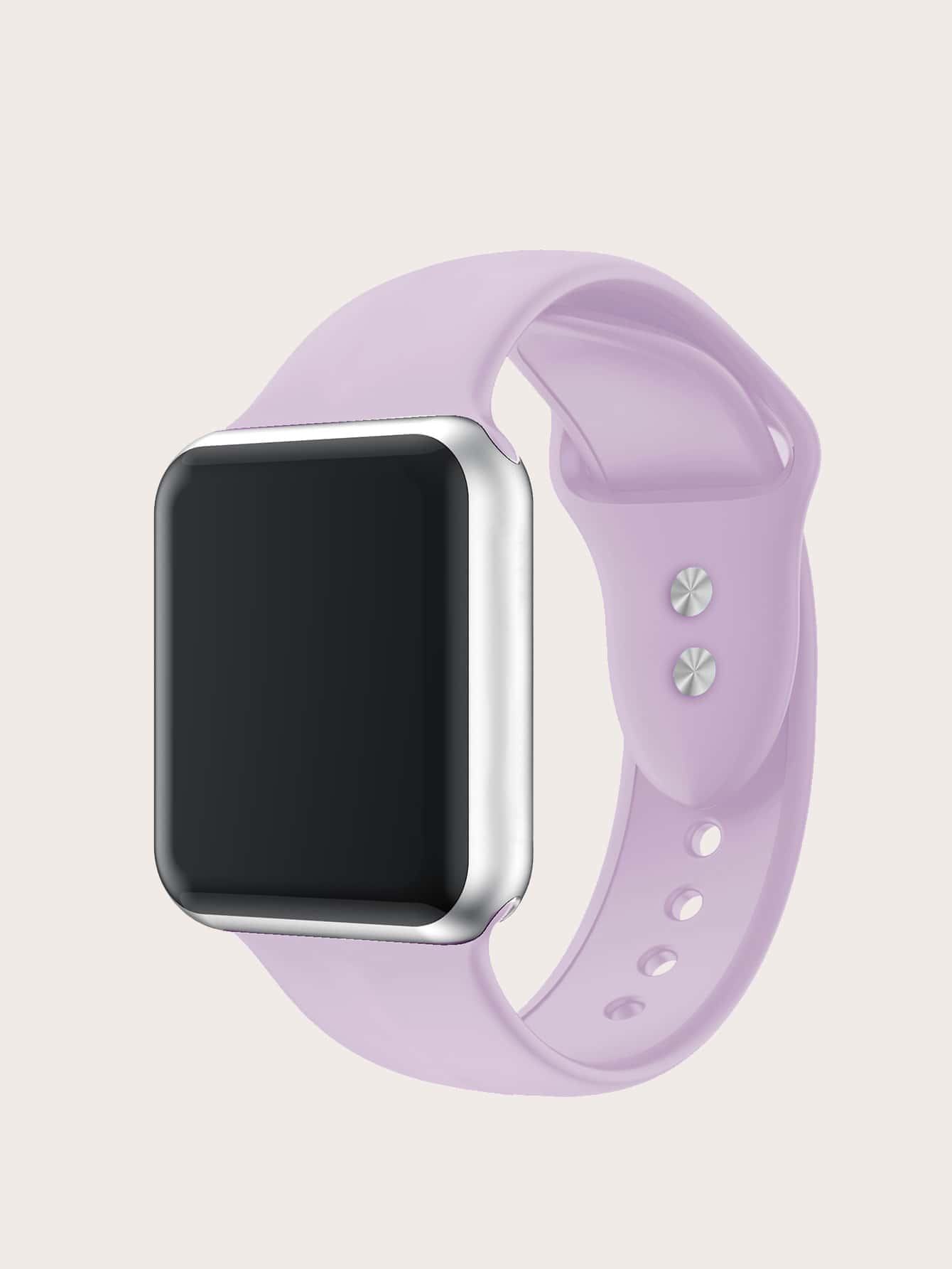 Silicone Watchband Compatible With Apple Watch - Mauve Purple - View 1