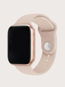 Silicone Watchband Compatible With Apple Watch - Dusty Pink - View 1