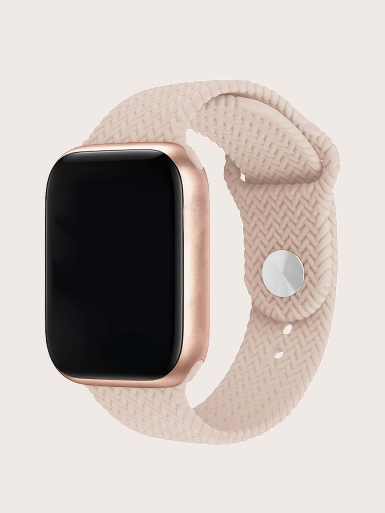 Silicone Watchband Compatible With Apple Watch - Dusty Pink - View 1