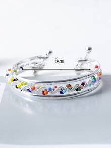 Vòng đeo tay trang trí hạt - Bạc - Xem 3