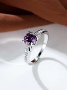 Nhẫn trang trí Rhinestone - Bạc - Xem 1