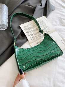 Yogodlns Summer New Shoulder Bags For Women High Quality Zebra Underarm Handbags PU Leather Leopard Armpit Purse Bag French Underarm Tote Bags For Women's Brown Leopard Handbag Clutch Bags Female Vintage PU Leather Shoulder Bags Versatile Casual - Dark Green - View 3