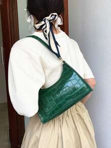 Yogodlns Summer New Shoulder Bags For Women High Quality Zebra Underarm Handbags PU Leather Leopard Armpit Purse Bag French Underarm Tote Bags For Women's Brown Leopard Handbag Clutch Bags Female Vintage PU Leather Shoulder Bags Versatile Casual - Dark Green - View 5