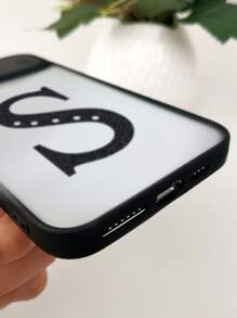 Letter Graphic Phone Case With Slide Camera Cover - Multicolor - View 3