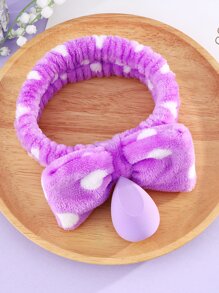 1pc Makeup Sponge For Face Make-Up+1pc Hairband For Fixing Hair,Makeup,Cheap,Room Decor,Vanity,Travel,Bedroom,Makeup Accessories,Puff,Makeup Blender,Powder Puff,Makeup Sponge - Purple - View 1