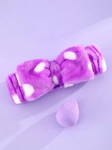 1pc Makeup Sponge For Face Make-Up+1pc Hairband For Fixing Hair,Makeup,Cheap,Room Decor,Vanity,Travel,Bedroom,Makeup Accessories,Puff,Makeup Blender,Powder Puff,Makeup Sponge - Purple - View 2
