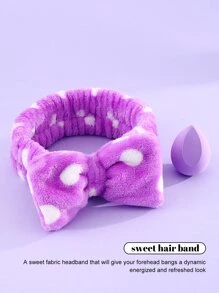 1pc Makeup Sponge For Face Make-Up+1pc Hairband For Fixing Hair,Makeup,Cheap,Room Decor,Vanity,Travel,Bedroom,Makeup Accessories,Puff,Makeup Blender,Powder Puff,Makeup Sponge - Purple - View 3