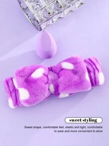 1pc Makeup Sponge For Face Make-Up+1pc Hairband For Fixing Hair,Makeup,Cheap,Room Decor,Vanity,Travel,Bedroom,Makeup Accessories,Puff,Makeup Blender,Powder Puff,Makeup Sponge - Purple - View 5