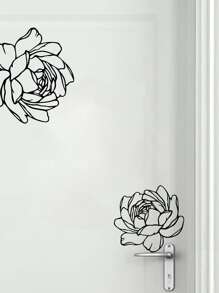 1 cái hoa mẫu tường Sticker - màu đen - Xem 2