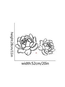 1 cái hoa mẫu tường Sticker - màu đen - Xem 4