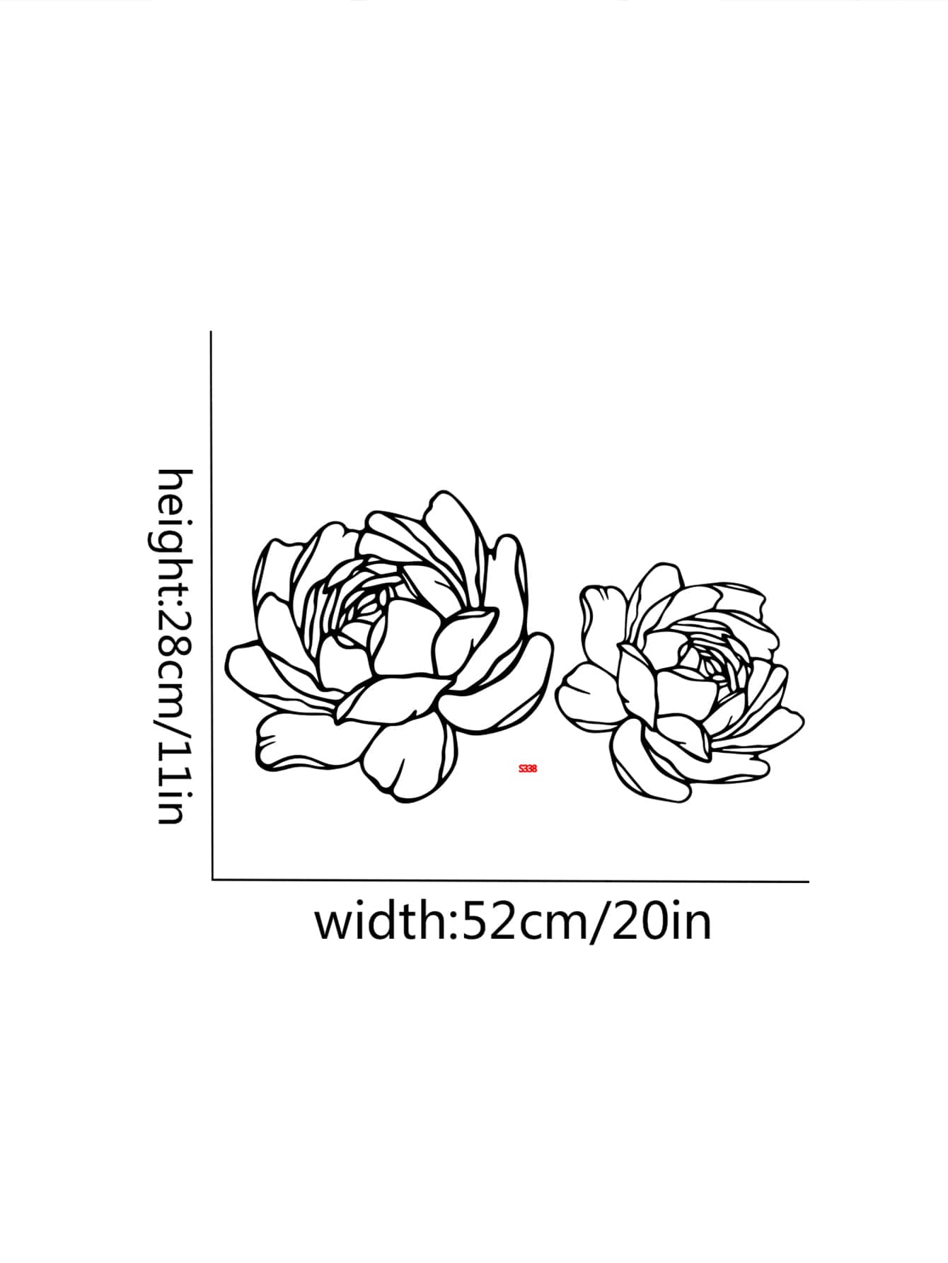 1 cái hoa mẫu tường Sticker - màu đen - Xem 4