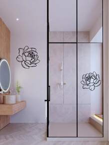 1 cái hoa mẫu tường Sticker - màu đen - Xem 5