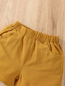 Bộ đồ Em bé viền lá sen Dải chun Nút phía trước Sọc Họa tiết hoa Boho - Nhiều màu - Xem 8