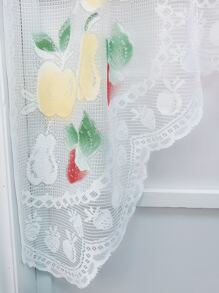 1pc Fruit Print Lace Window Valance - Multicolor - View 5
