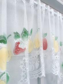 1pc Fruit Print Lace Window Valance - Multicolor - View 6