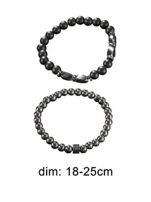 2 cái Vòng tay Nam cườm - màu đen - Xem 3