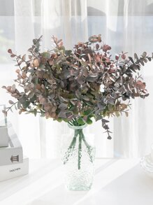 1 Bouquet Artificial Flowers, Eucalyptus Artificial Plants, Wedding Decor, Home Vase Decor, Garden Outdoor Graduation Decor, Bridal Bouquet, Wrist Corsage, Birthday Party Decor, Valentine's Day, New Year And Autumn Decor, Valentine's Day Gift - Dusty Purple - View 1