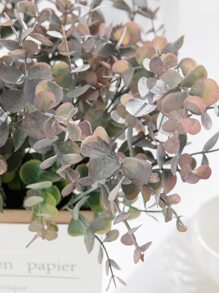 1 Bouquet Artificial Flowers, Eucalyptus Artificial Plants, Wedding Decor, Home Vase Decor, Garden Outdoor Graduation Decor, Bridal Bouquet, Wrist Corsage, Birthday Party Decor, Valentine's Day, New Year And Autumn Decor, Valentine's Day Gift - Dusty Purple - View 3