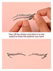 狐狸眼妝模板 眼線模板模具模板 整形工具 眉毛眼影 眼妝模板工具 貼紙卡化妝工具 - 黑與白 - 查看 3