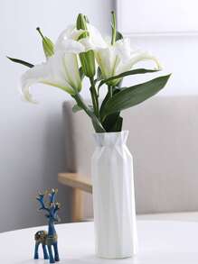 Plain Plastic Flower Vase - White - View 2