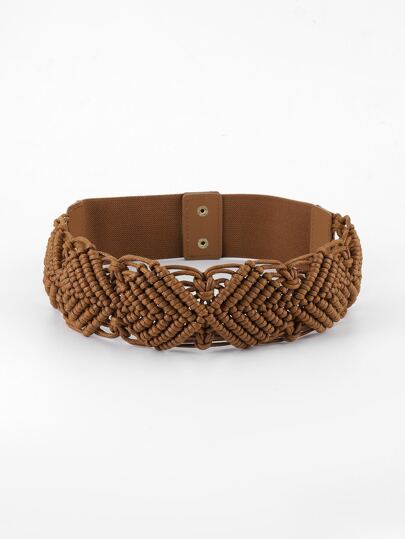 件女用手工花邊扣腰帶，適合日常穿著禮服裝飾