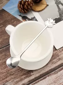 5pcs Cartoon Cow Design Spoon School Supplies,Christmas Gift