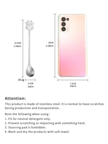 5pcs Cartoon Cow Design Spoon School Supplies,Christmas Gift