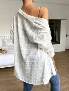 SHEIN Unity Camisa túnica unicolor bajo con abertura